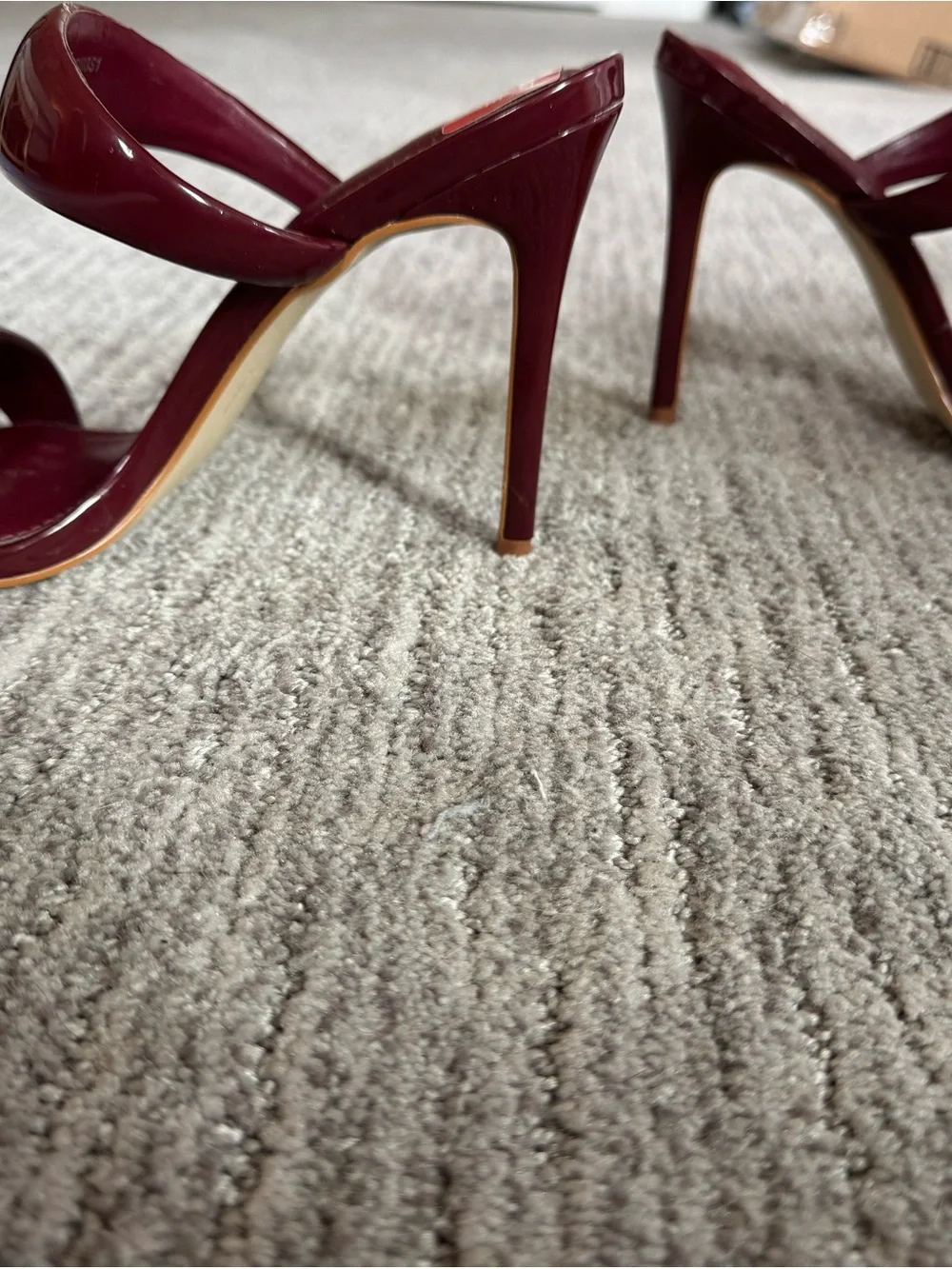 Steve Madden Burgundy Patent Double-Band Stiletto Mules - Picture 7 of 9